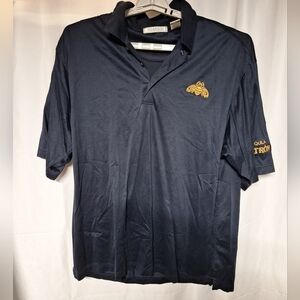 Navy Polo Shirt with Gold Embroidered Logo